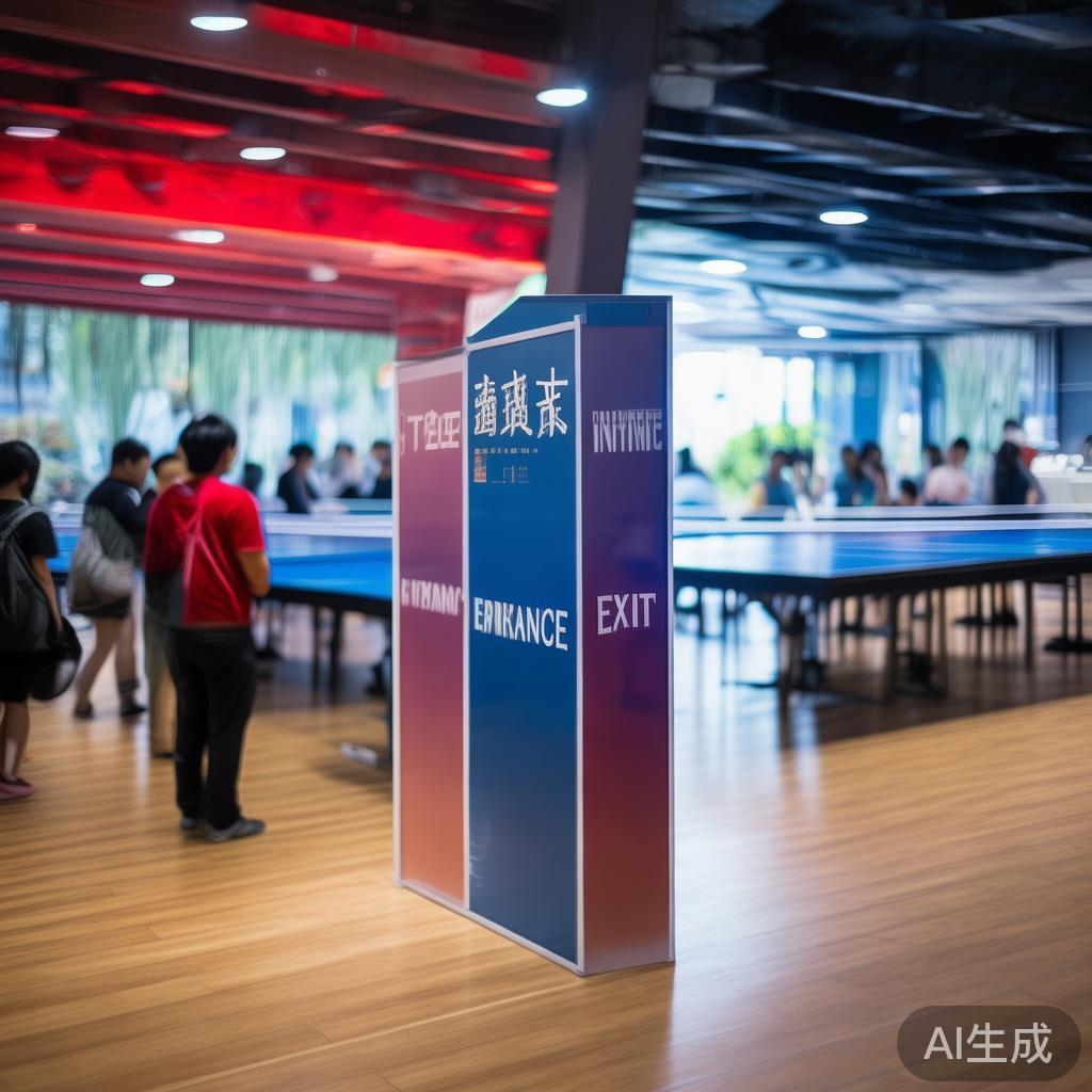 智博体育乒乓球馆一般会在门口设有清晰的指示标志，例